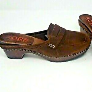 Kors by Michael Kors Wood Brown Suede Mules